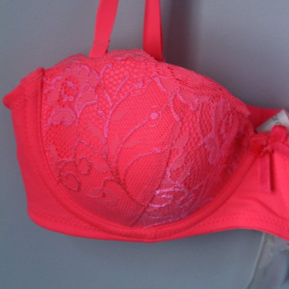 🍁5/$25🎃 Forever 21 Size 34B Neon Pink Convertible Bra - Picture 2 of 3